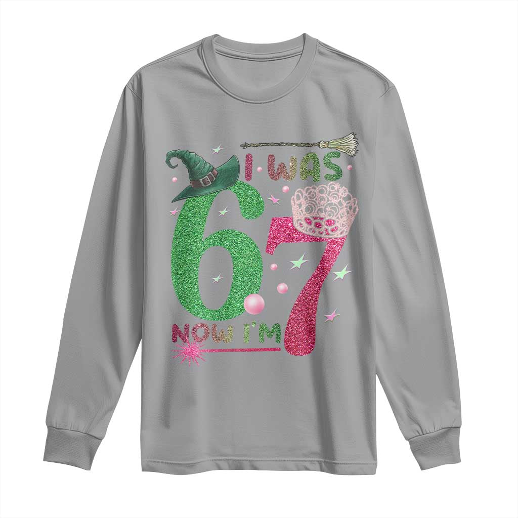 Birthday Girl I Was 6 Now I Am 7 Long Sleeve Shirt Gift For Alpha Kids - Wonder Print Shop