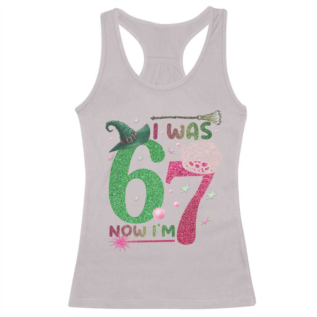 Birthday Girl I Was 6 Now I Am 7 Racerback Tank Top Gift For Alpha Kids - Wonder Print Shop