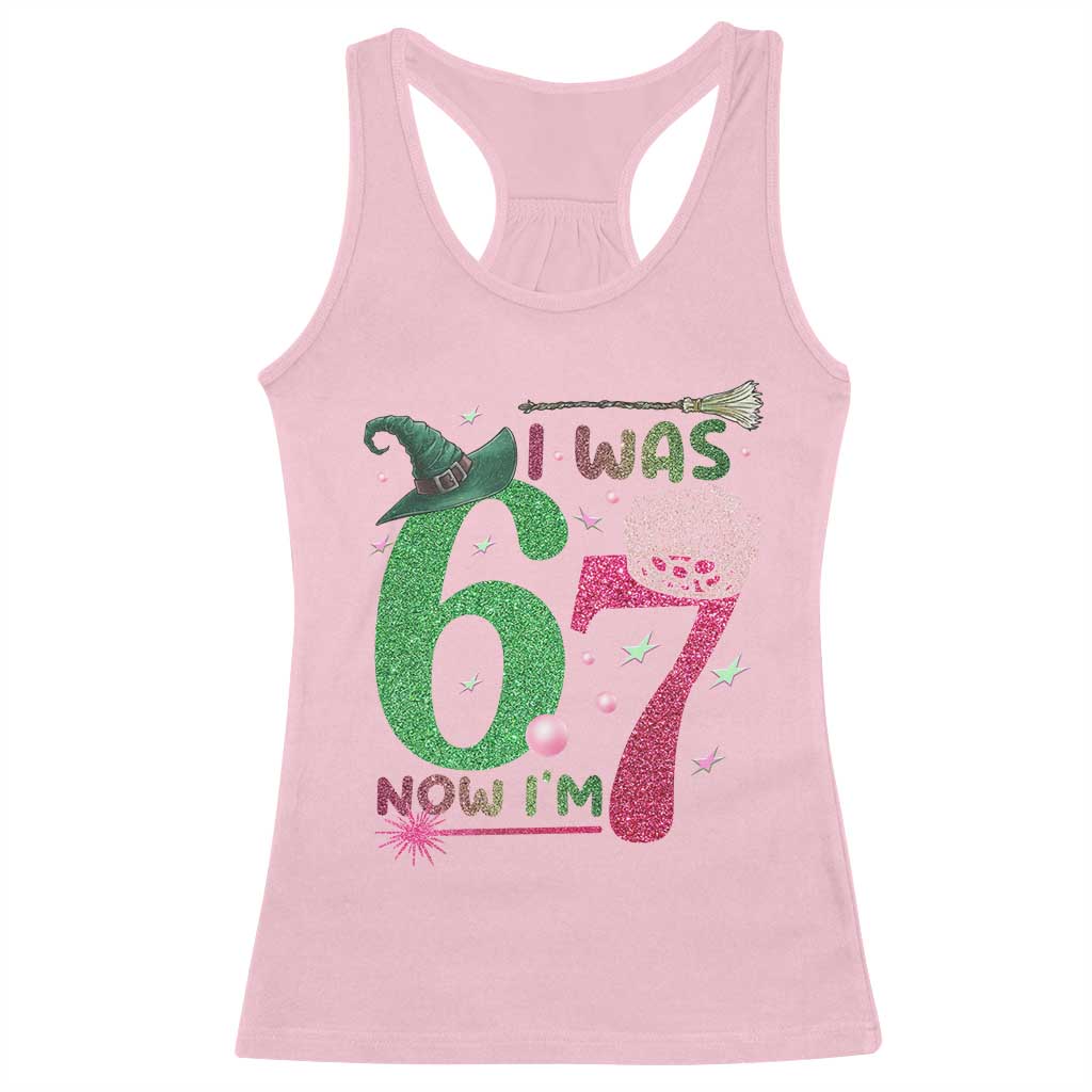 Birthday Girl I Was 6 Now I Am 7 Racerback Tank Top Gift For Alpha Kids - Wonder Print Shop