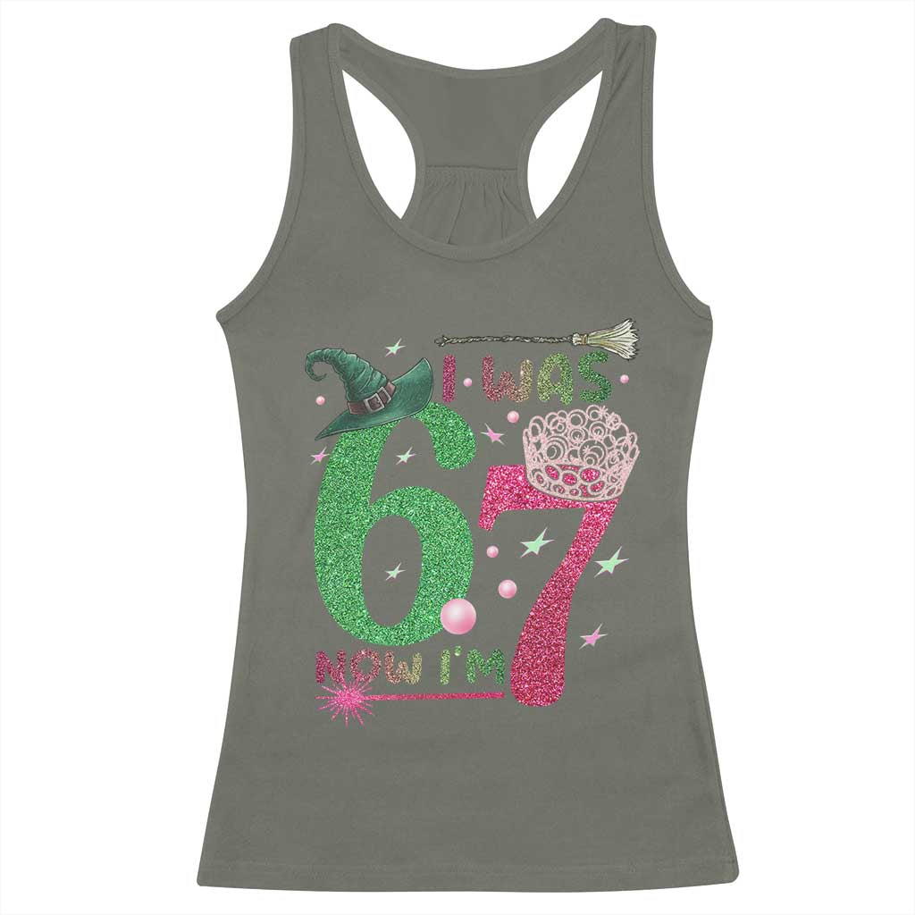 Birthday Girl I Was 6 Now I Am 7 Racerback Tank Top Gift For Alpha Kids - Wonder Print Shop
