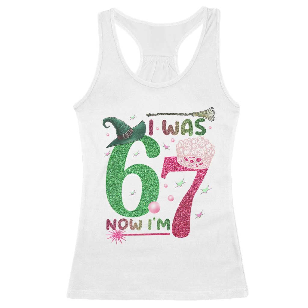 Birthday Girl I Was 6 Now I Am 7 Racerback Tank Top Gift For Alpha Kids - Wonder Print Shop