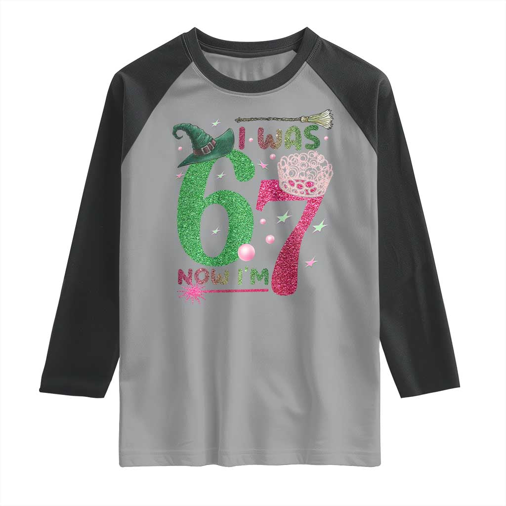 Birthday Girl I Was 6 Now I Am 7 Raglan Shirt Gift For Alpha Kids - Wonder Print Shop