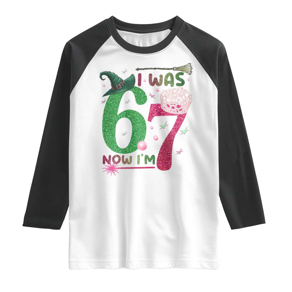 Birthday Girl I Was 6 Now I Am 7 Raglan Shirt Gift For Alpha Kids - Wonder Print Shop