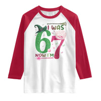 Birthday Girl I Was 6 Now I Am 7 Raglan Shirt Gift For Alpha Kids - Wonder Print Shop
