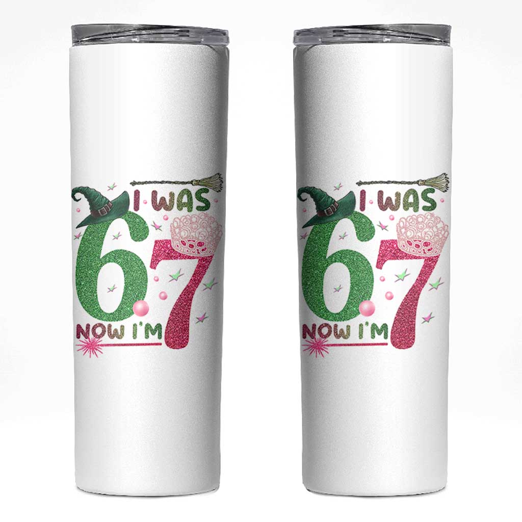 Birthday Girl I Was 6 Now I Am 7 Skinny Tumbler Gift For Alpha Kids - Wonder Print Shop