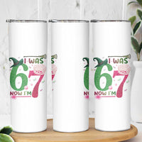 Birthday Girl I Was 6 Now I Am 7 Skinny Tumbler Gift For Alpha Kids - Wonder Print Shop