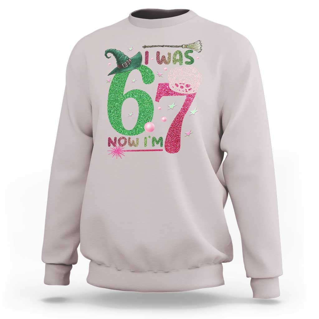 Birthday Girl I Was 6 Now I Am 7 Sweatshirt Gift For Alpha Kids - Wonder Print Shop