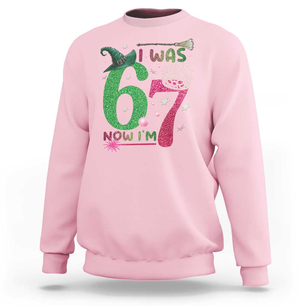 Birthday Girl I Was 6 Now I Am 7 Sweatshirt Gift For Alpha Kids - Wonder Print Shop