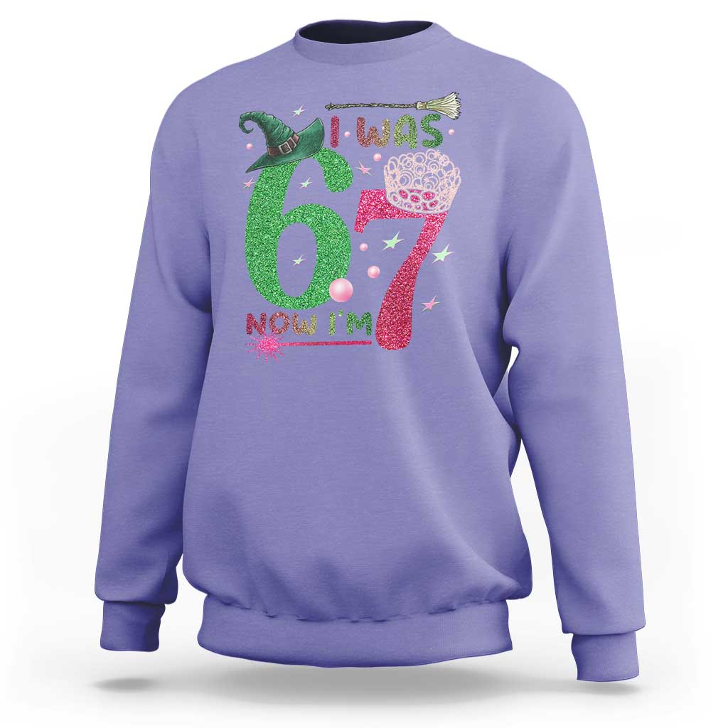 Birthday Girl I Was 6 Now I Am 7 Sweatshirt Gift For Alpha Kids - Wonder Print Shop