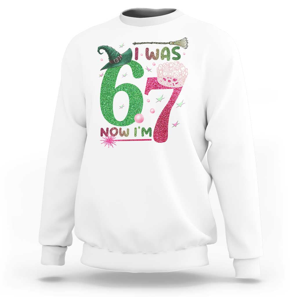 Birthday Girl I Was 6 Now I Am 7 Sweatshirt Gift For Alpha Kids - Wonder Print Shop