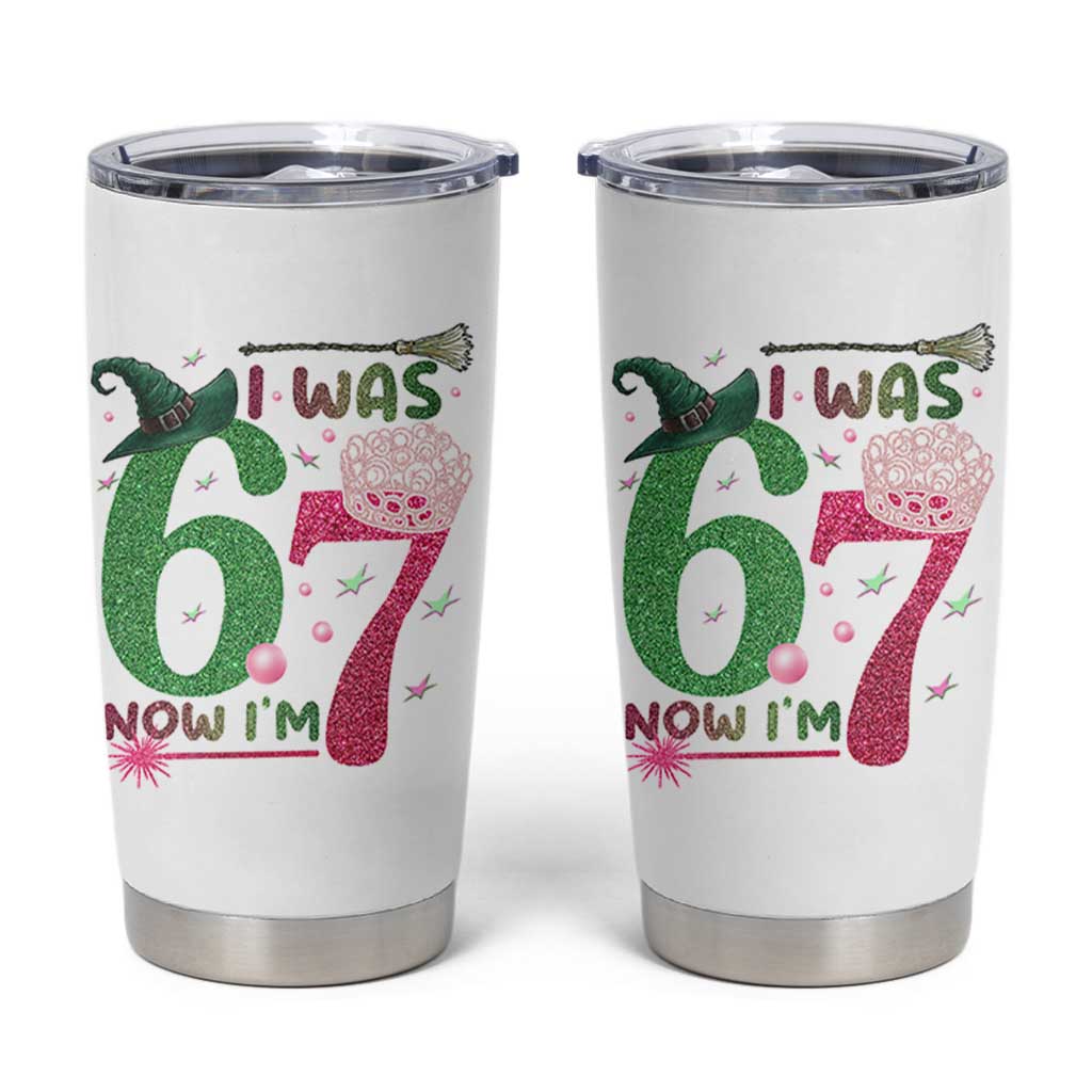 Birthday Girl I Was 6 Now I Am 7 Tumbler Cup Gift For Alpha Kids - Wonder Print Shop