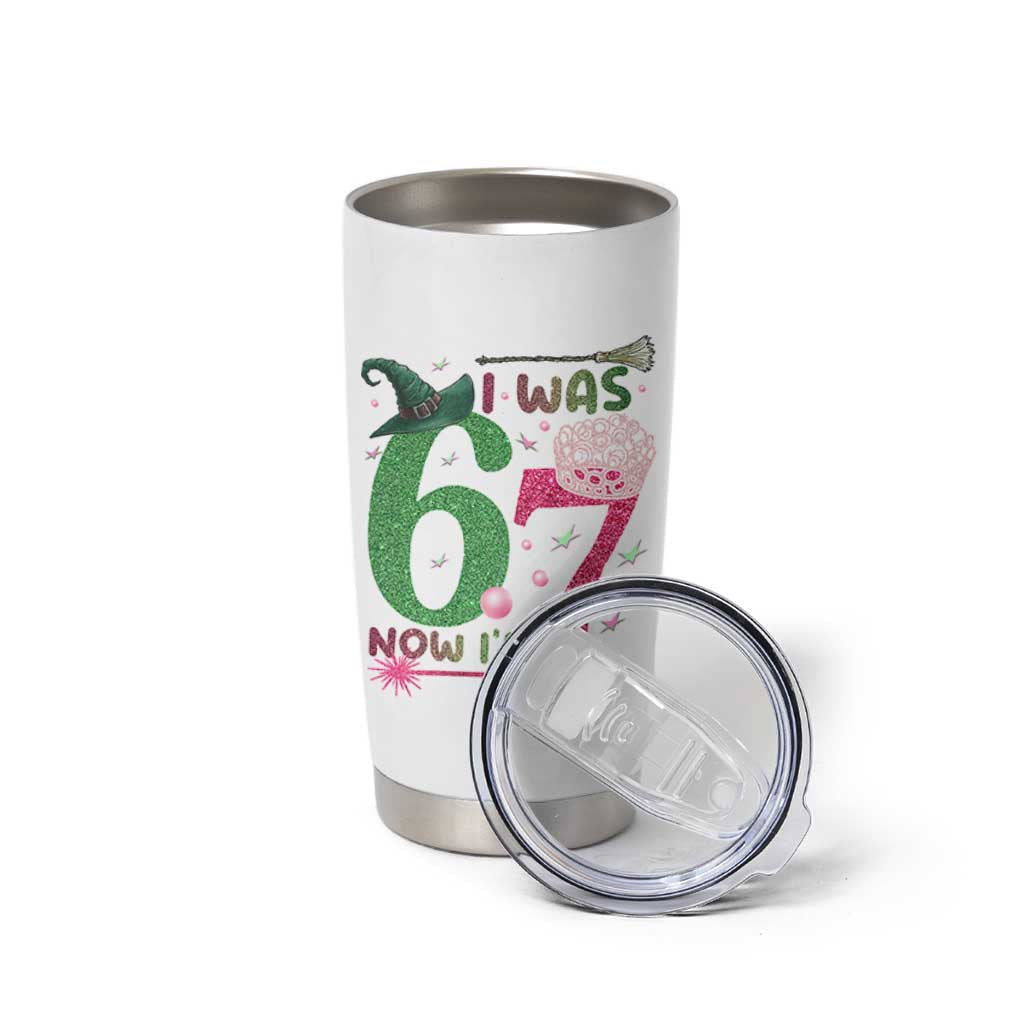Birthday Girl I Was 6 Now I Am 7 Tumbler Cup Gift For Alpha Kids - Wonder Print Shop