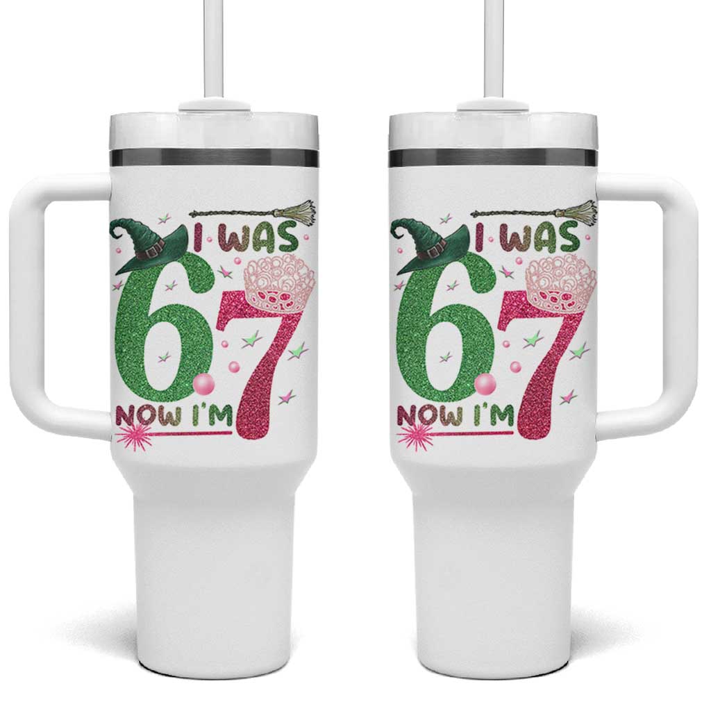 Birthday Girl I Was 6 Now I Am 7 Tumbler With Handle Gift For Alpha Kids - Wonder Print Shop