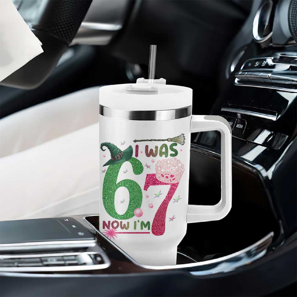 Birthday Girl I Was 6 Now I Am 7 Tumbler With Handle Gift For Alpha Kids - Wonder Print Shop