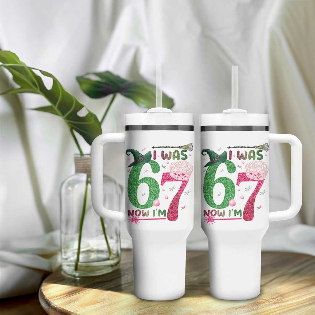 Birthday Girl I Was 6 Now I Am 7 Tumbler With Handle Gift For Alpha Kids - Wonder Print Shop
