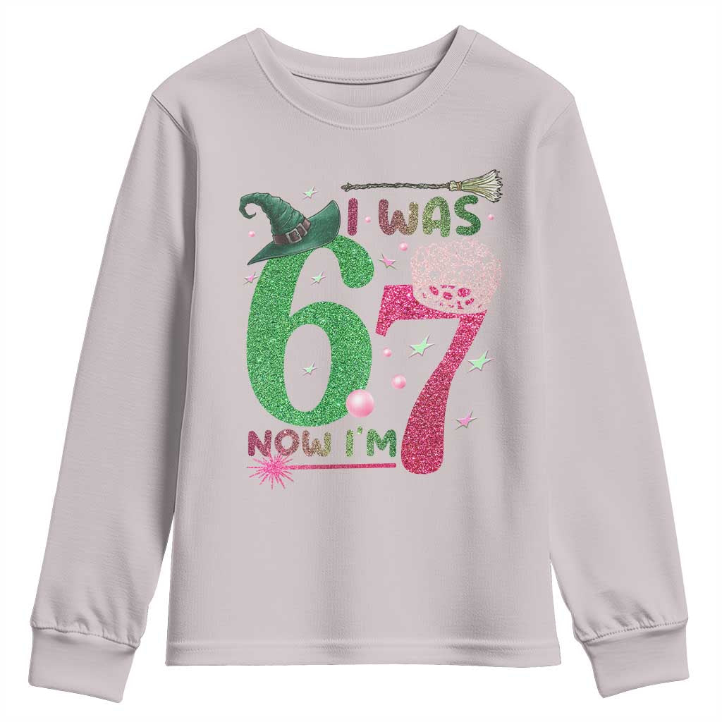 Birthday Girl I Was 6 Now I Am 7 Youth Sweatshirt Gift For Alpha Kids - Wonder Print Shop