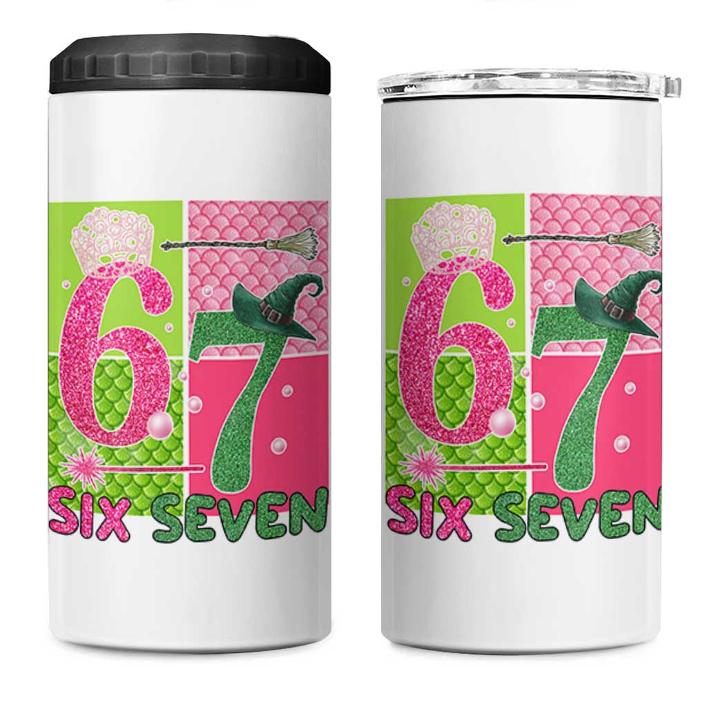 I Was Six Now I Am Seven 4 in 1 Can Cooler Tumbler Fantasy Birthday Girl - Wonder Print Shop