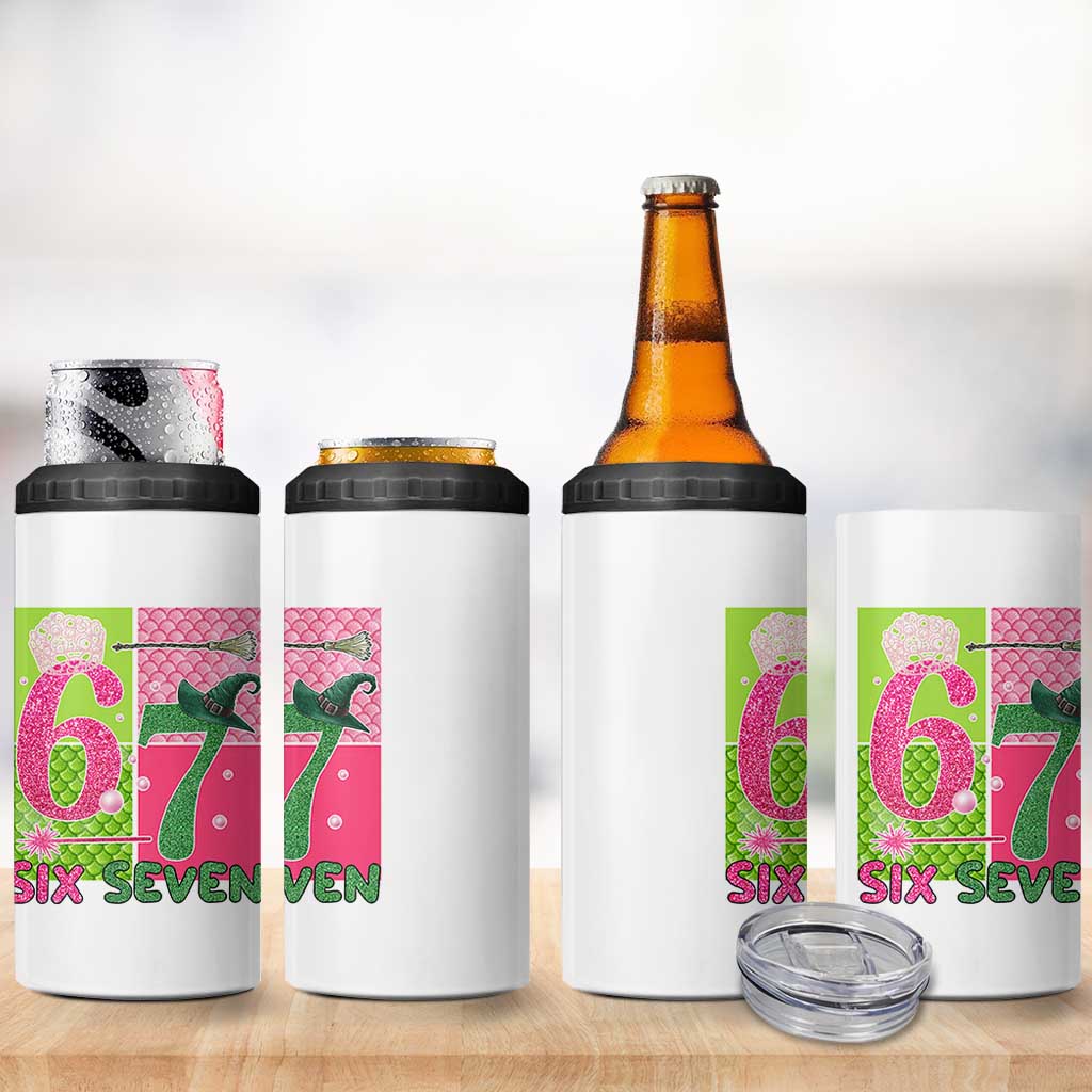 I Was Six Now I Am Seven 4 in 1 Can Cooler Tumbler Fantasy Birthday Girl - Wonder Print Shop
