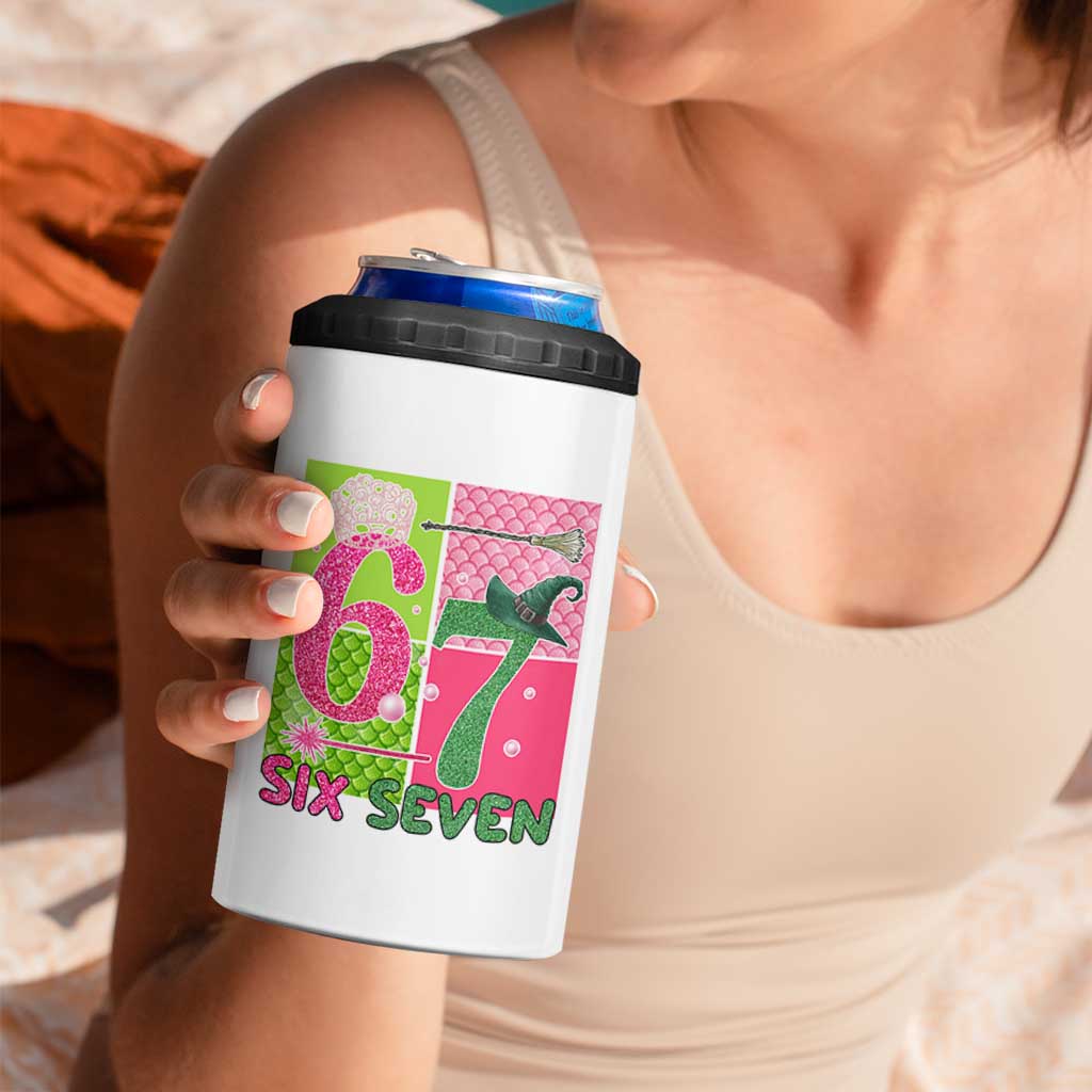 I Was Six Now I Am Seven 4 in 1 Can Cooler Tumbler Fantasy Birthday Girl - Wonder Print Shop