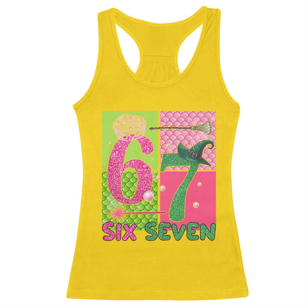 I Was Six Now I Am Seven Racerback Tank Top Fantasy Birthday Girl - Wonder Print Shop
