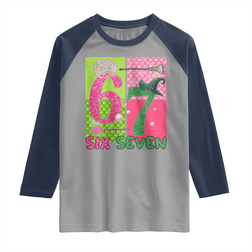 I Was Six Now I Am Seven Raglan Shirt Fantasy Birthday Girl - Wonder Print Shop