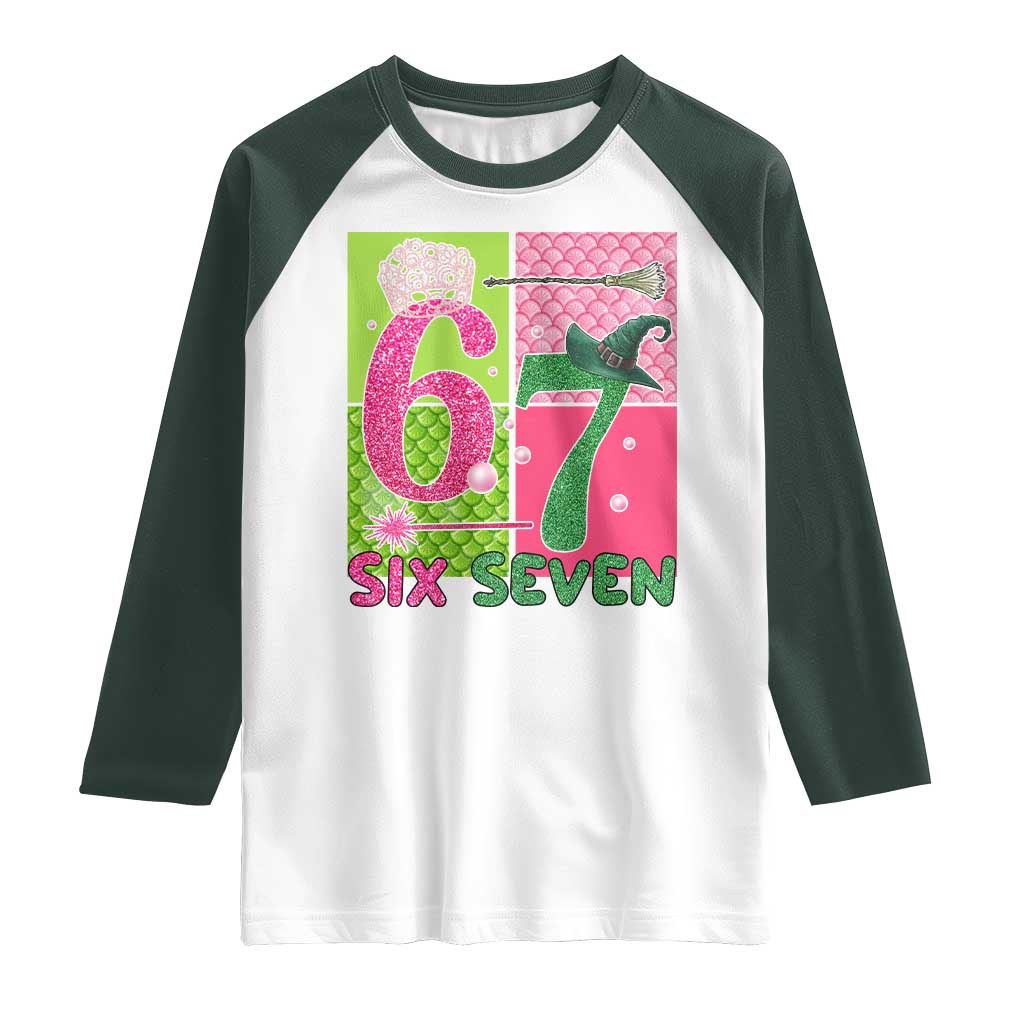 I Was Six Now I Am Seven Raglan Shirt Fantasy Birthday Girl - Wonder Print Shop