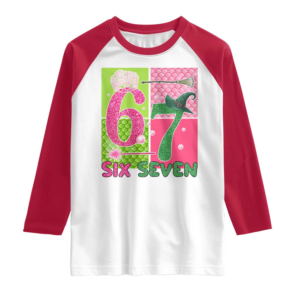 I Was Six Now I Am Seven Raglan Shirt Fantasy Birthday Girl - Wonder Print Shop