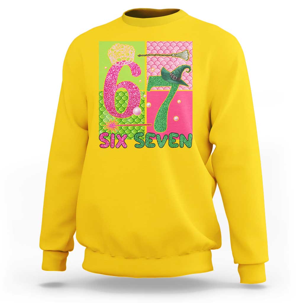 I Was Six Now I Am Seven Sweatshirt Fantasy Birthday Girl - Wonder Print Shop