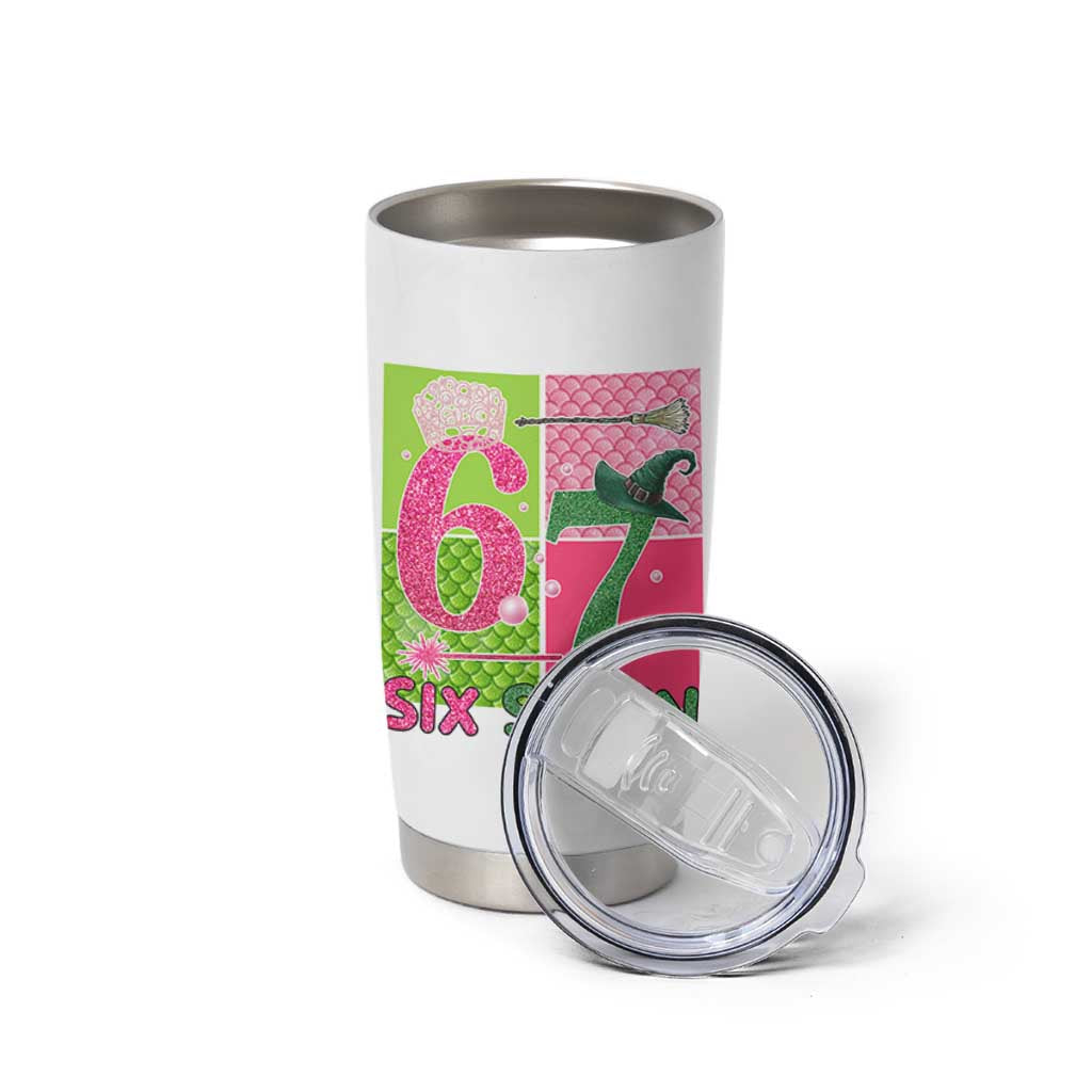I Was Six Now I Am Seven Tumbler Cup Fantasy Birthday Girl - Wonder Print Shop