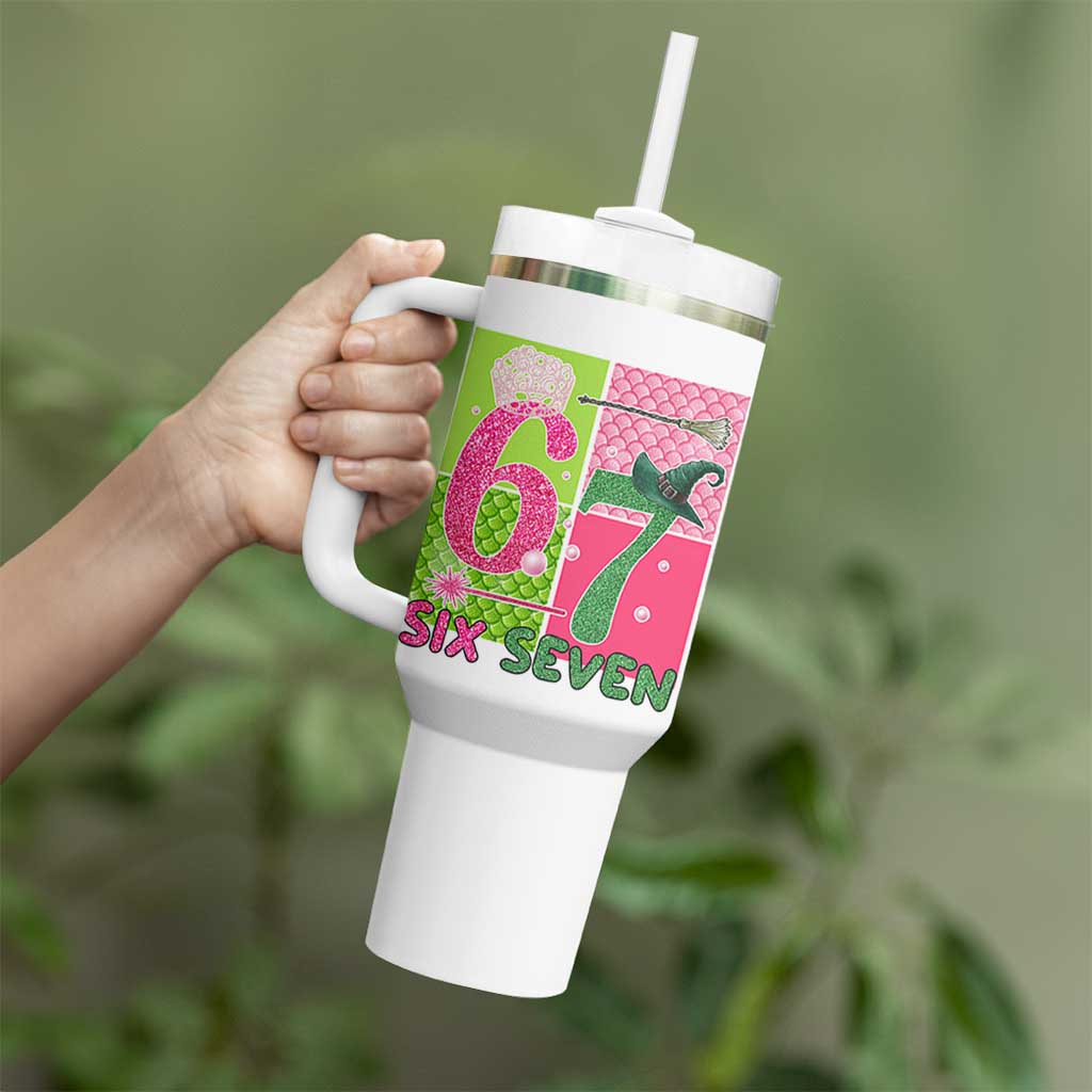 I Was Six Now I Am Seven Tumbler With Handle Fantasy Birthday Girl - Wonder Print Shop