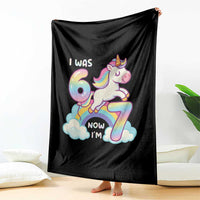 Funny Unicorn I Was 6 Now I Am 7 Throw Blanket Girl Seventh Birthday Gift - Wonder Print Shop