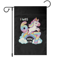 Funny Unicorn I Was 6 Now I Am 7 Garden Flag Girl Seventh Birthday Gift - Wonder Print Shop