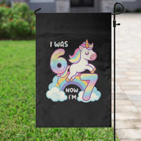 Funny Unicorn I Was 6 Now I Am 7 Garden Flag Girl Seventh Birthday Gift - Wonder Print Shop