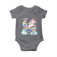 Funny Unicorn I Was 6 Now I Am 7 Baby Onesie Girl Seventh Birthday Gift - Wonder Print Shop