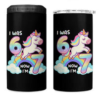Funny Unicorn I Was 6 Now I Am 7 4 in 1 Can Cooler Tumbler Girl Seventh Birthday Gift - Wonder Print Shop