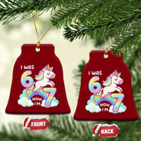 Funny Unicorn I Was 6 Now I Am 7 Ceramic Ornament Girl Seventh Birthday Gift - Wonder Print Shop