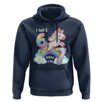 Funny Unicorn I Was 6 Now I Am 7 Hoodie Girl Seventh Birthday Gift - Wonder Print Shop