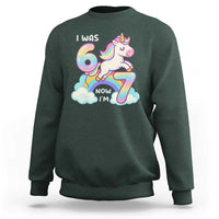 Funny Unicorn I Was 6 Now I Am 7 Sweatshirt Girl Seventh Birthday Gift - Wonder Print Shop