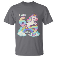 Funny Unicorn I Was 6 Now I Am 7 T Shirt Girl Seventh Birthday Gift - Wonder Print Shop