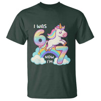 Funny Unicorn I Was 6 Now I Am 7 T Shirt Girl Seventh Birthday Gift - Wonder Print Shop