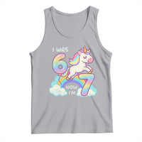 Funny Unicorn I Was 6 Now I Am 7 Tank Top Girl Seventh Birthday Gift - Wonder Print Shop