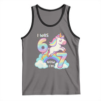 Funny Unicorn I Was 6 Now I Am 7 Tank Top Girl Seventh Birthday Gift - Wonder Print Shop