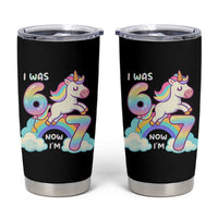 Funny Unicorn I Was 6 Now I Am 7 Tumbler Cup Girl Seventh Birthday Gift - Wonder Print Shop