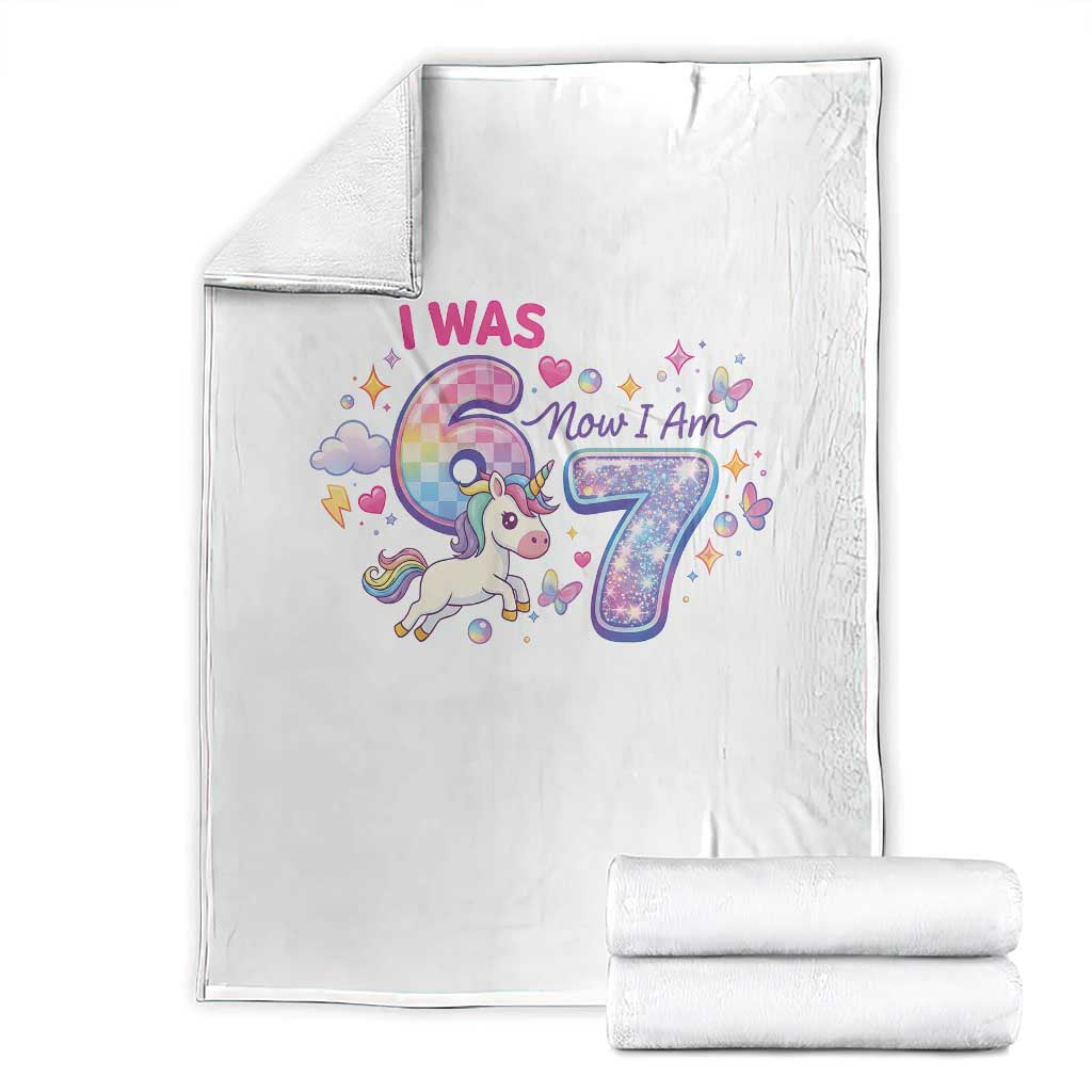 I Was 6 Now I Am 7 Throw Blanket Funny Birthday Alpha Kids - Wonder Print Shop