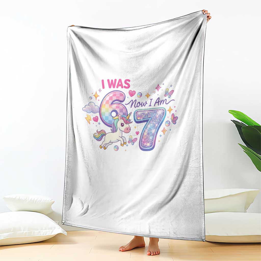 I Was 6 Now I Am 7 Throw Blanket Funny Birthday Alpha Kids - Wonder Print Shop
