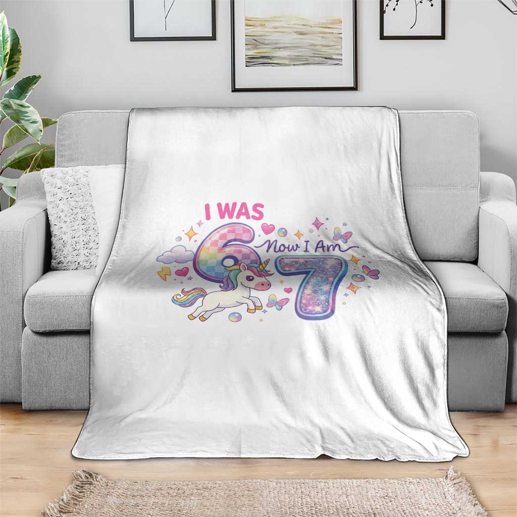 I Was 6 Now I Am 7 Throw Blanket Funny Birthday Alpha Kids - Wonder Print Shop