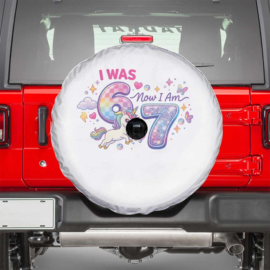 I Was 6 Now I Am 7 Spare Tire Cover Funny Birthday Alpha Kids - Wonder Print Shop