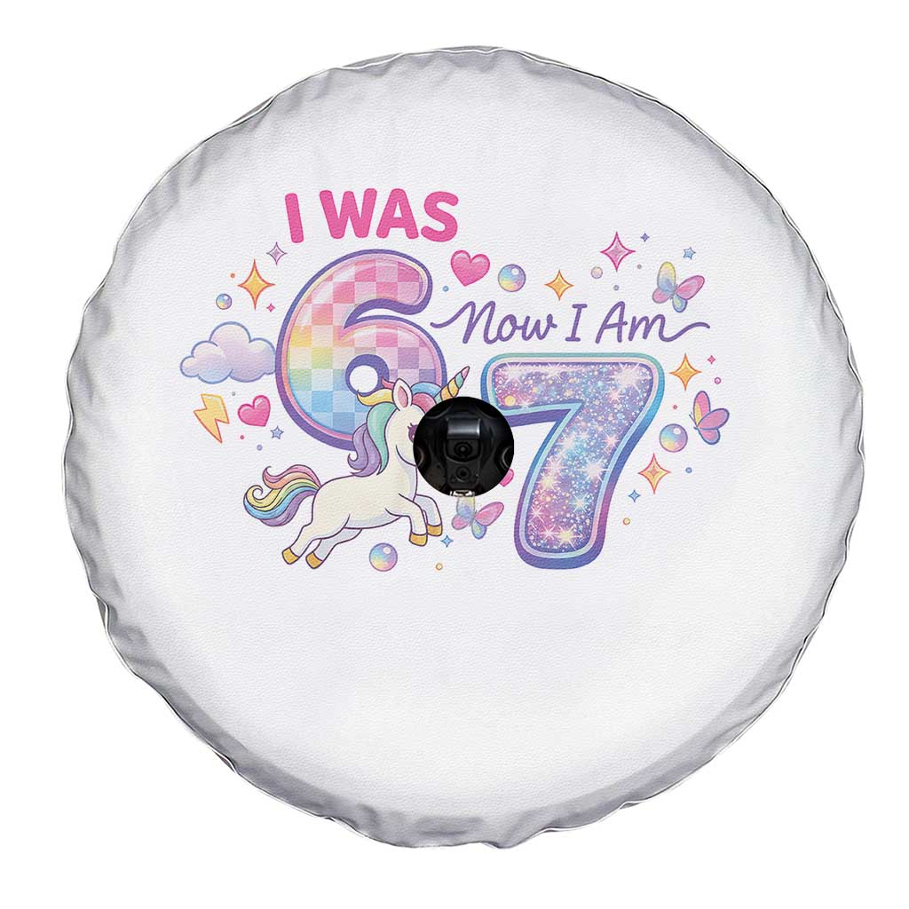 I Was 6 Now I Am 7 Spare Tire Cover Funny Birthday Alpha Kids - Wonder Print Shop