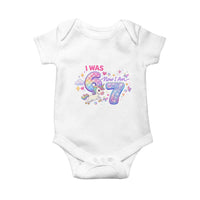 I Was 6 Now I Am 7 Baby Onesie Funny Birthday Alpha Kids - Wonder Print Shop