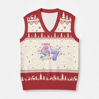 I Was 6 Now I Am 7 V-Neck Knit Sweater Vest Funny Birthday Alpha Kids - Wonder Print Shop